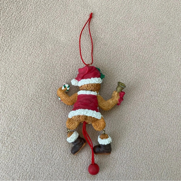 Vintage Dancing Santa Claus Bear Christmas Tree Ornament-Caroling Teddy-Movable - Picture 3 of 4